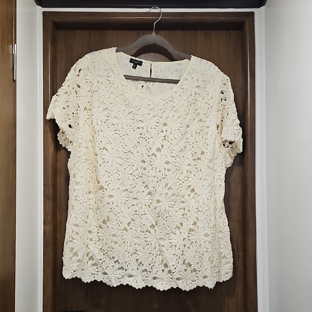 Cream Lace Women's Top Talbots womes plus size 24W
